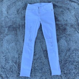 FRAME | Ripped white jeans with frayed hems